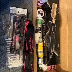 Triple Hair Press Comb Set with Accessories